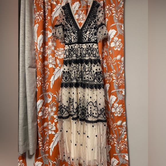 Needle & Thread Black and Cream Floral Maxi Dress - Picture 3 of 12